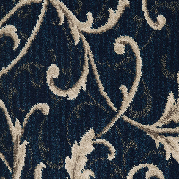Couristan Carpets Scroll Stria Royal Blue Couristan