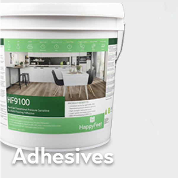Happy Feet Luxury Vinyl Flooring Accessories Transitional Pressure Sensitive Adhesive 4 Gal HAPPY FEET INTERNATIONAL