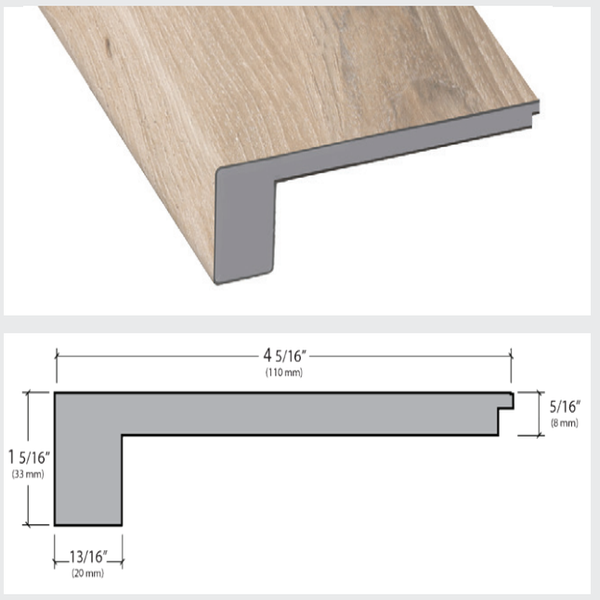 Matrexx Luxury Vinyl Floor Accessories Square Flush Stair Nose (Chantilly Oak) MATREXX FLOOR