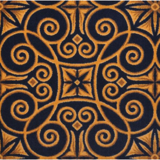 Joy Carpet Antique Scroll RR Navy