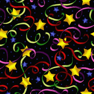 Joy Carpet Streamers and Stars RR Black Multi