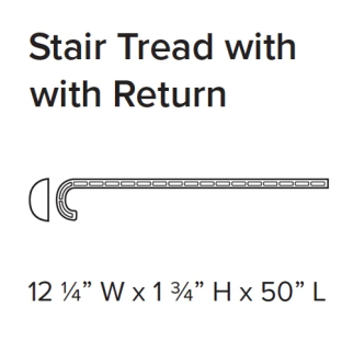 Stanton Decorative Waterproof Flooring Accessories Stair Tread with Return (Frosted Almond) STANTON